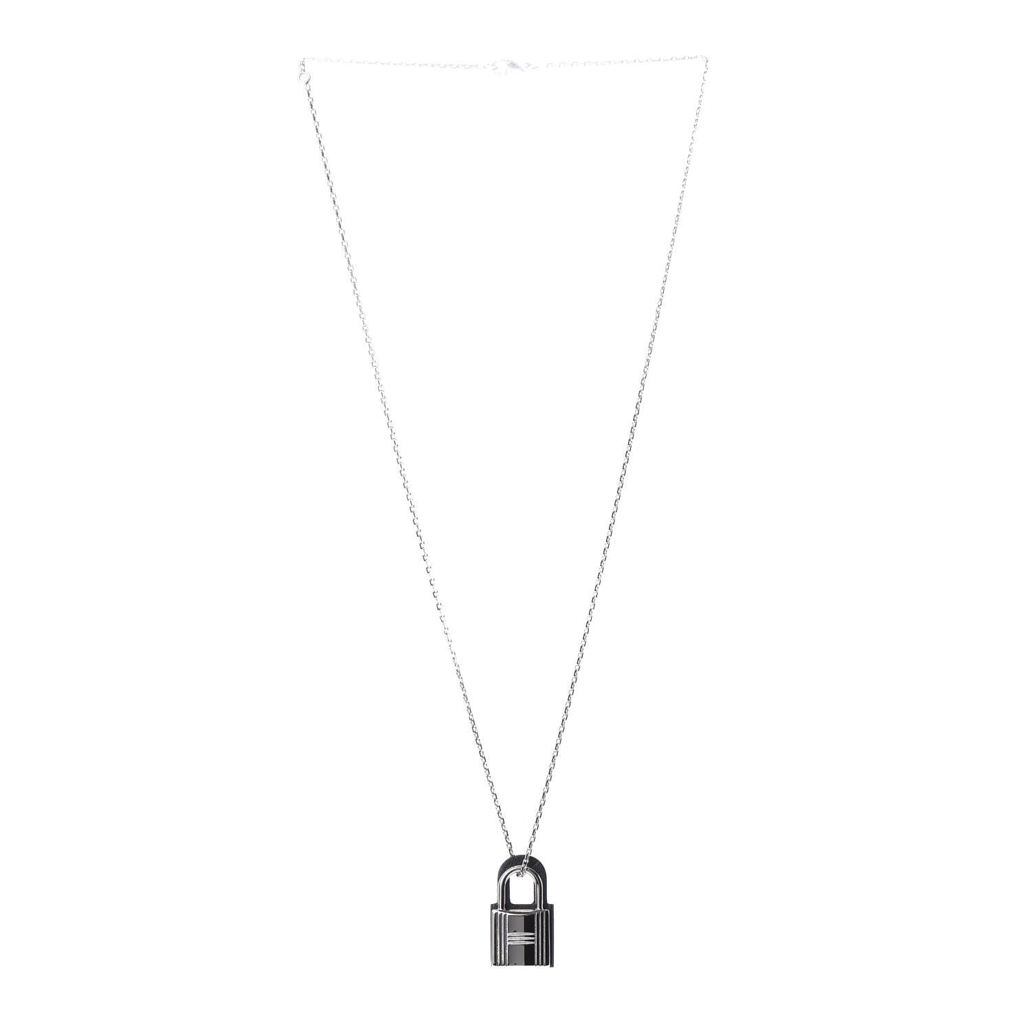 Hermes Swift Small O'Kelly Pendant Necklace Black 3 of 6