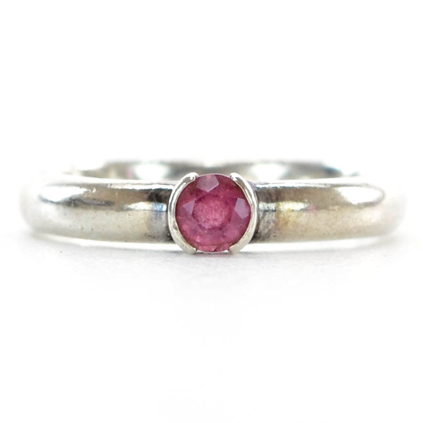 Sterling Silver Pink Tourmaline Stacking Ring 7