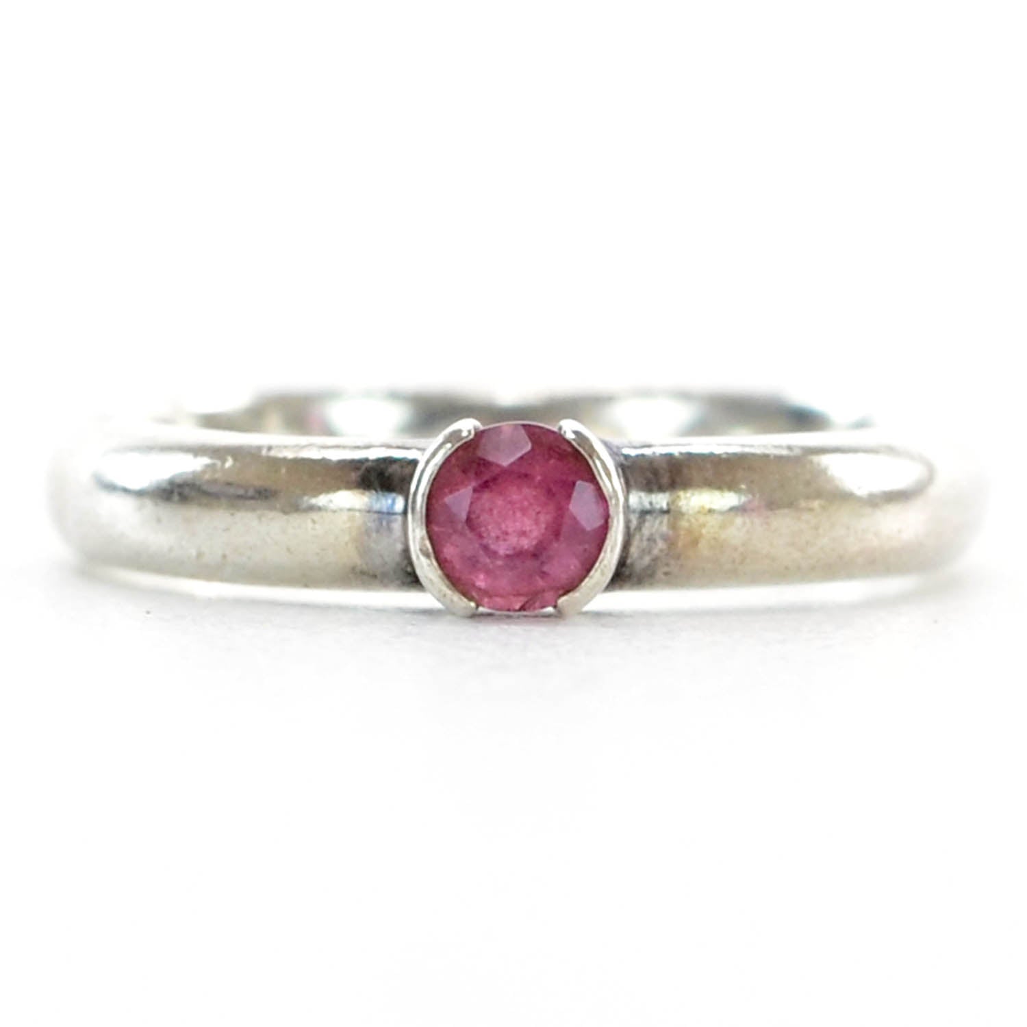 Tiffany Sterling Silver Pink Tourmaline Stacking Ring 7 1 of 5