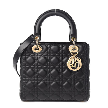 Christian Dior Lambskin Cannage Medium Lady Dior Black 1 of 13