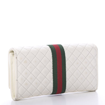 Gucci Calfskin Web Trapuntata GG Continental Wallet Off White 2 of 15