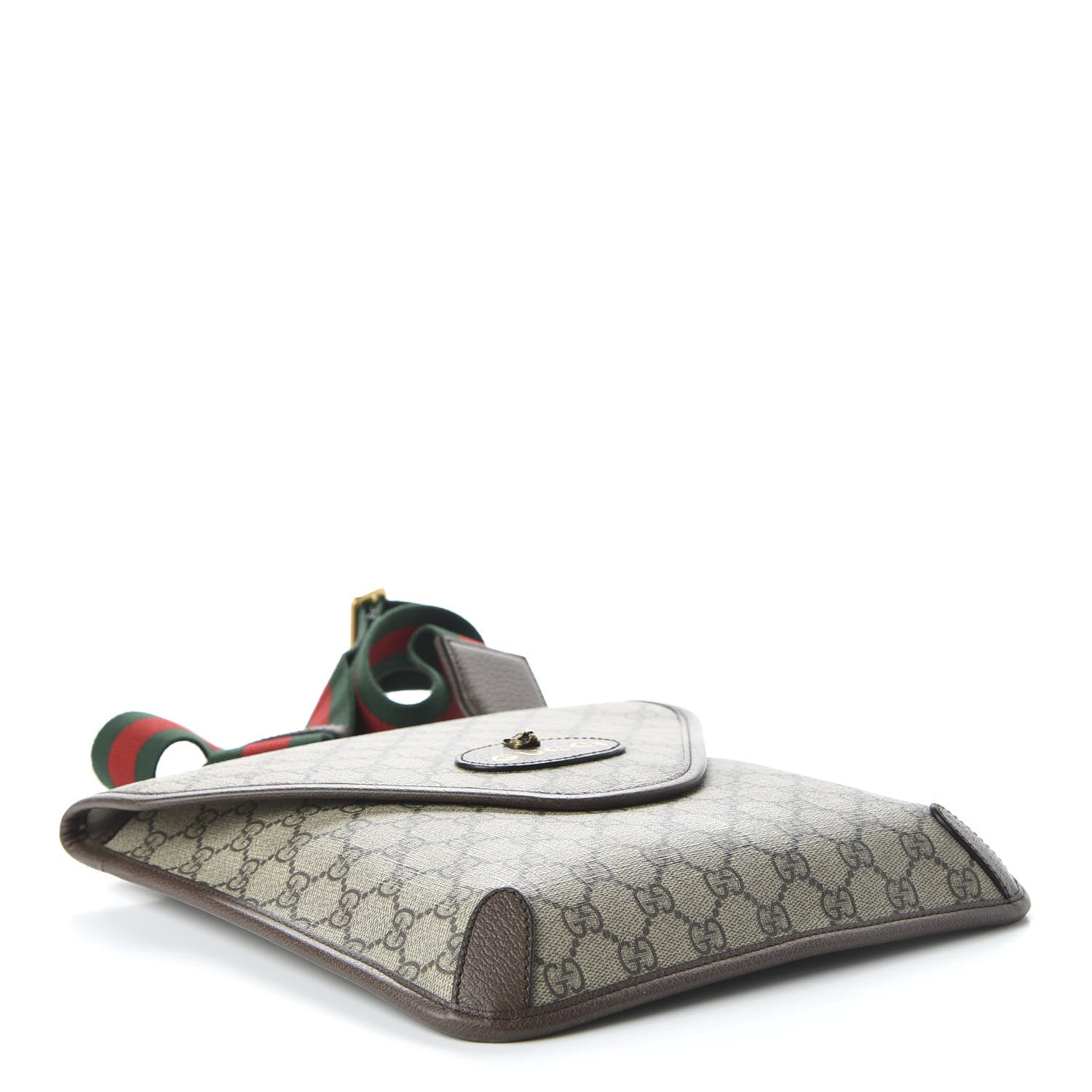 Gucci GG Supreme Monogram Web Medium Neo Vintage Flap Messenger Bag Beige New Acero 4 of 10
