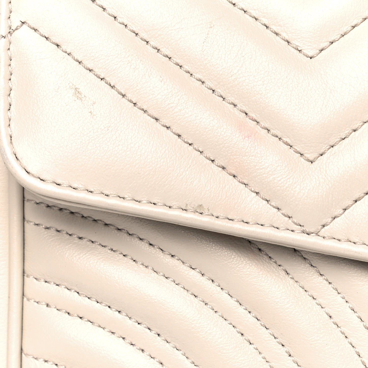 Gucci Calfskin Matelasse Small GG Marmont Shoulder Bag White 9 of 11