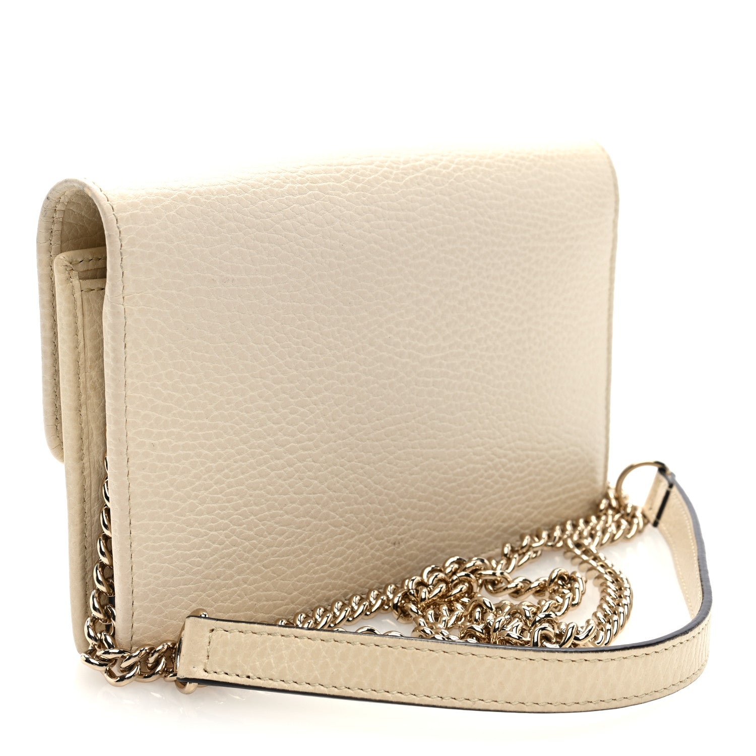 Gucci Dollar Calfskin Interlocking G Chain Wallet Ivoire 3 of 9