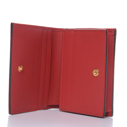 Gucci GG Supreme Monogram Bosco Patch Card Case Wallet Beige Malva Hibiscus Red 5 of 8