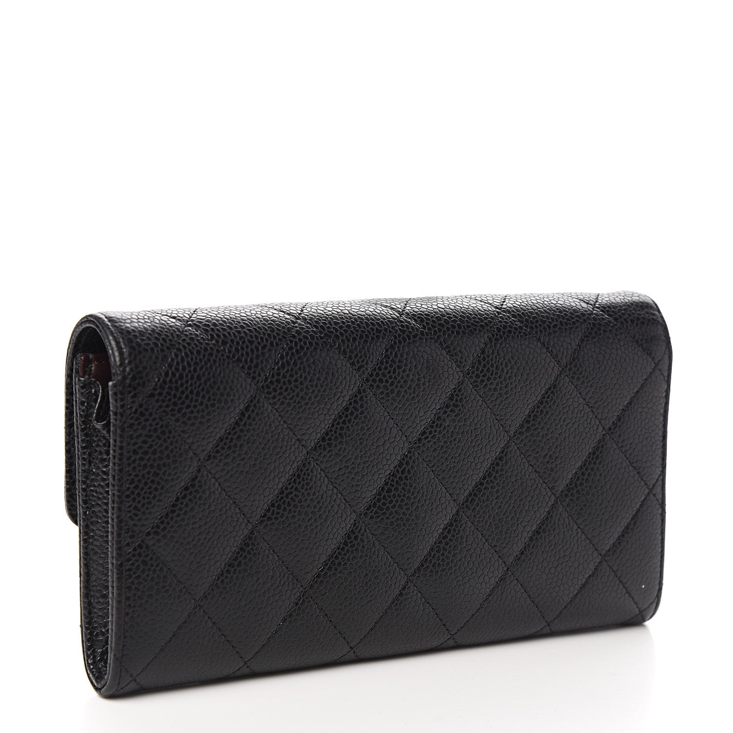 Chanel Caviar Quilted Large Gusset Flap Wallet Black 2 of 7