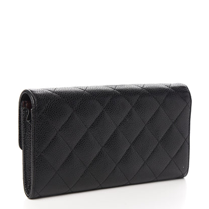 Chanel Caviar Quilted Large Gusset Flap Wallet Black 2 of 7