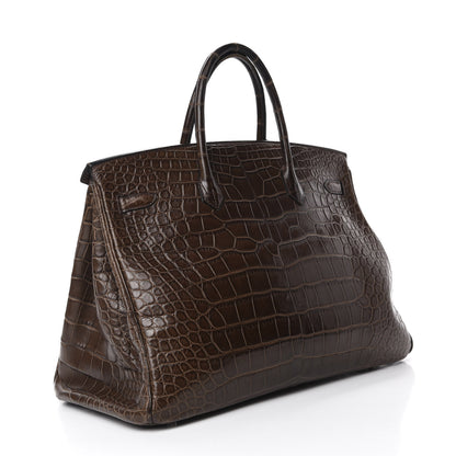 Hermes Matte Alligator Birkin 40 Chocolate 3 of 35
