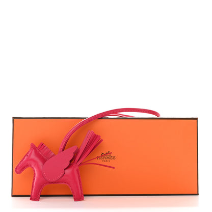 Hermes Milo Lambskin Grigri Rodeo Pegase Horse Bag Charm PM Framboise 6 of 6