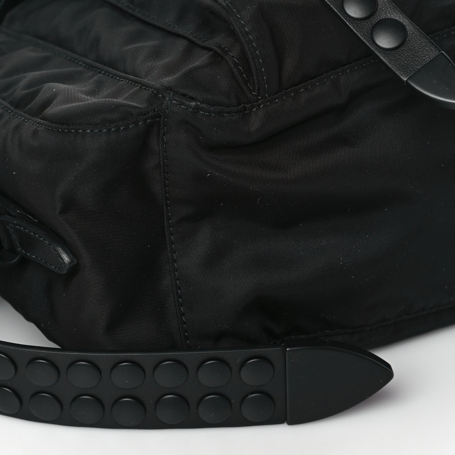 Prada Nylon New Vela Studded Messenger Bag Black 9 of 9