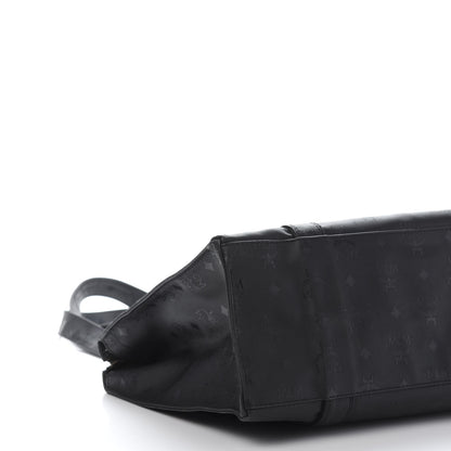 MCM Monogram Coated Canvas Tote Bag Black 8 of 11