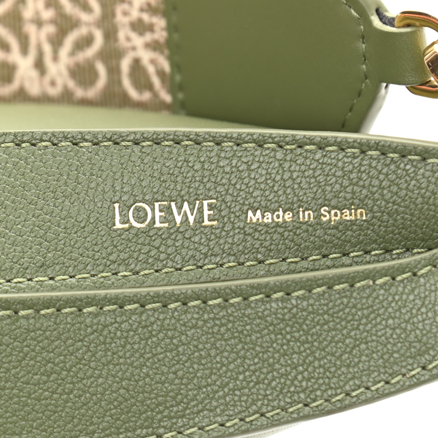 Loewe Satin Calfskin Jacquard Luna Bag Avocado Green 6 of 10