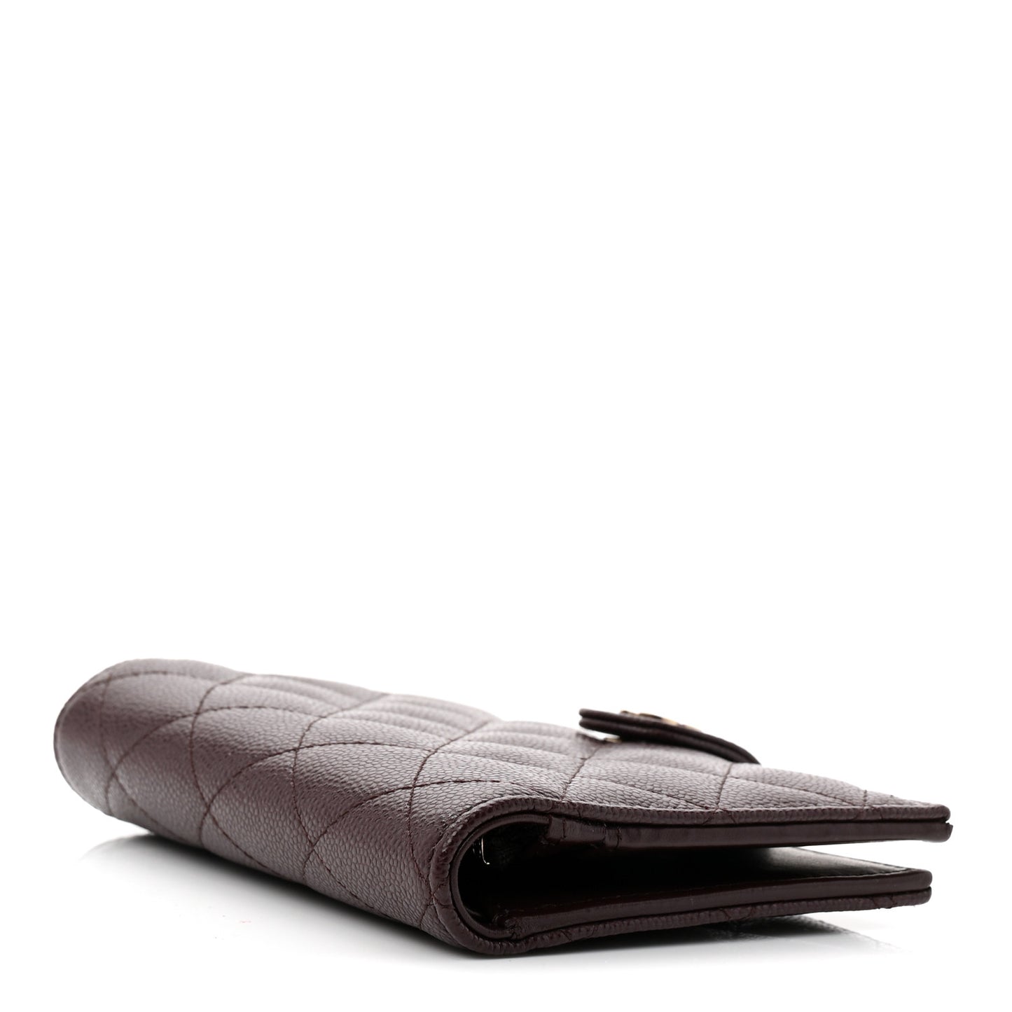 Caviar Quilted Passport Holder Dark Brown