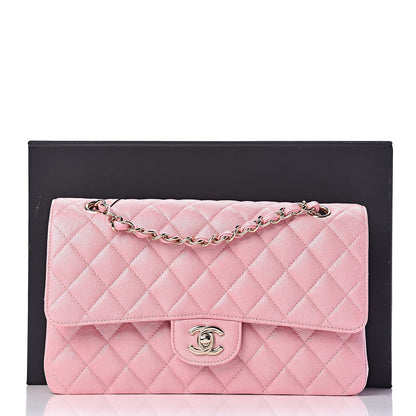 Chanel Iridescent Caviar Quilted Medium Double Flap Rose Pink 11 of 11