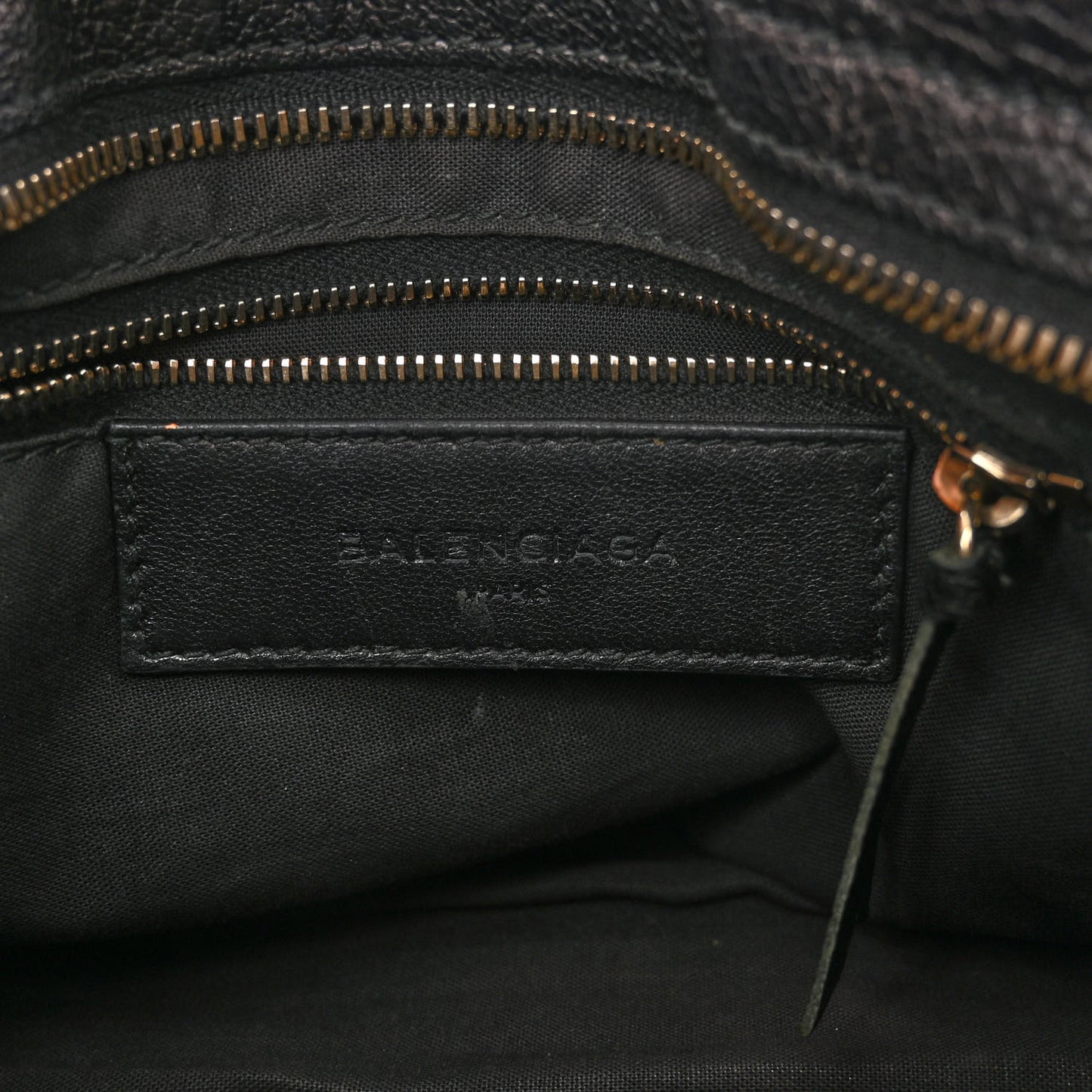 Chevre Gold Metallic Edge Hardware Mini City Black