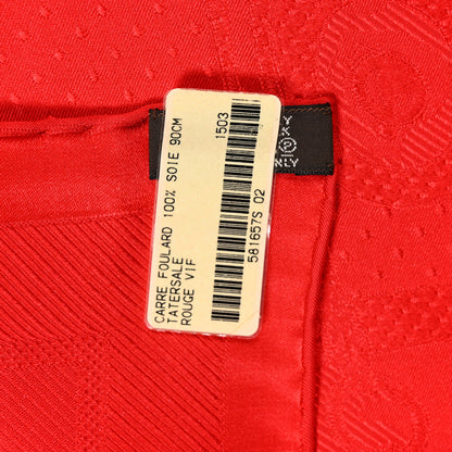 Hermes Silk Carre Foulard Tatersale Scarf 90 Rouge Vif 3 of 3