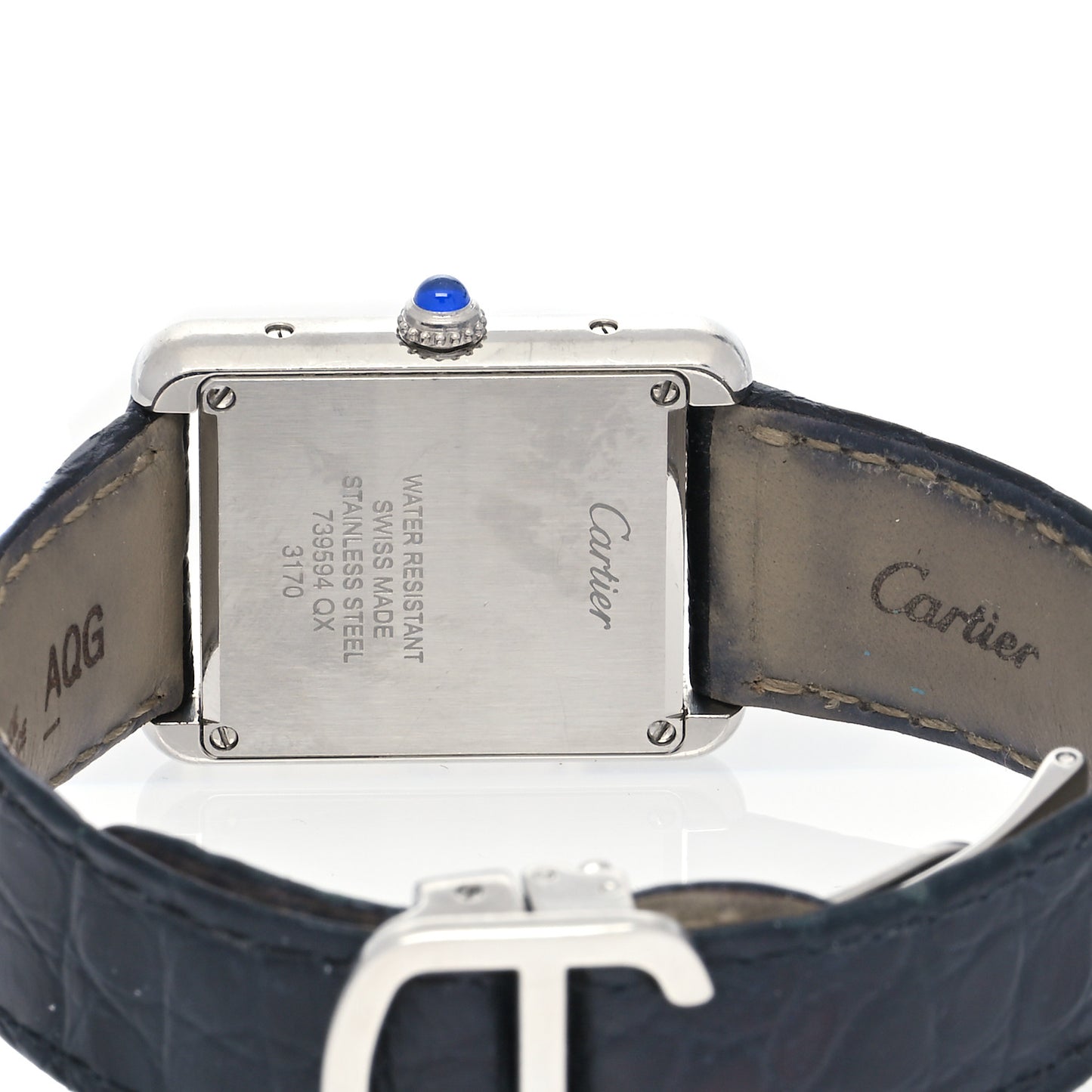 Stainless Steel Alligator 24mm Tank Solo Quartz Watch