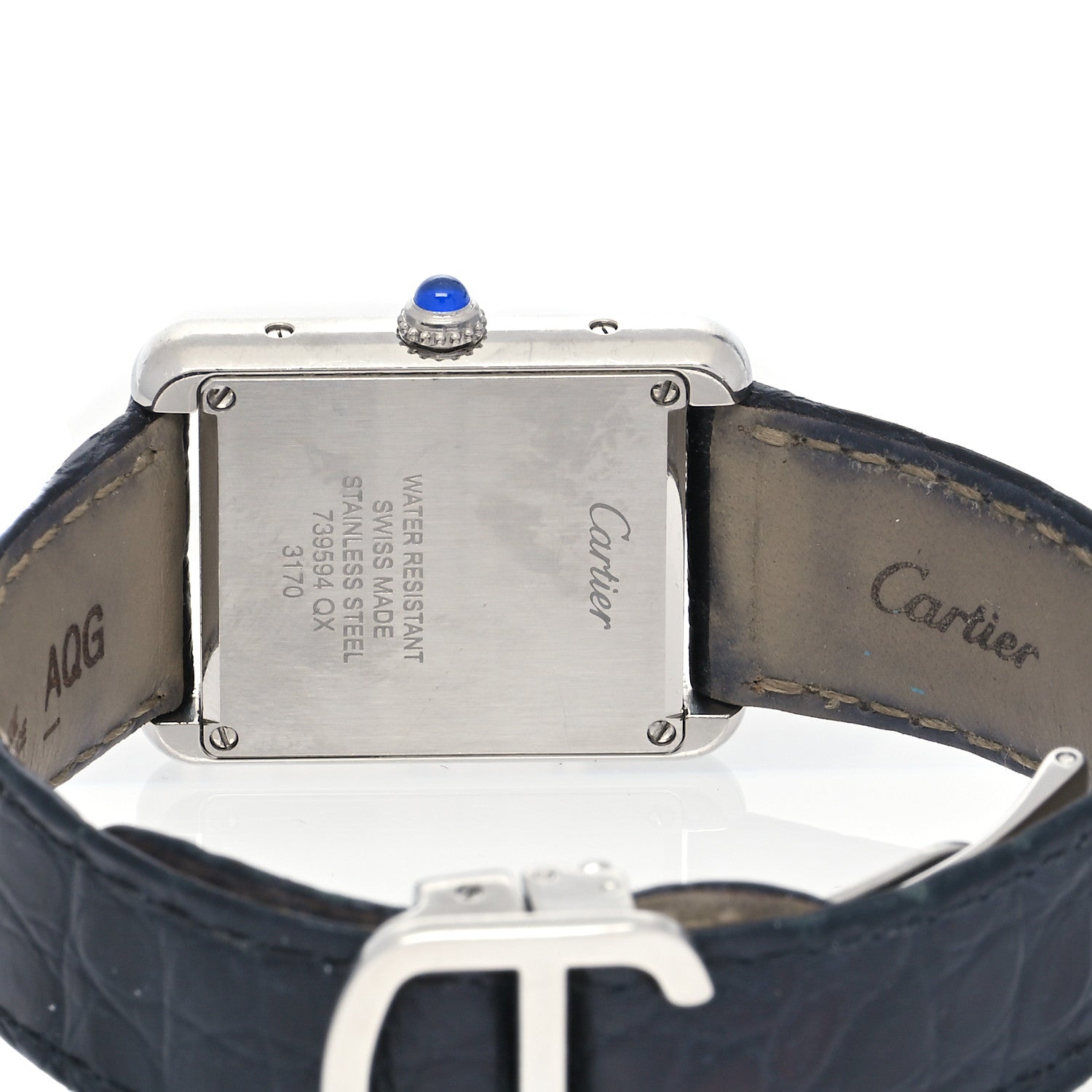 Cartier Stainless Steel Alligator 24mm Tank Solo Quartz Watch 4 of 5