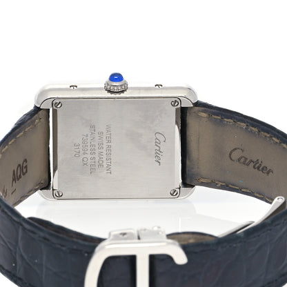 Cartier Stainless Steel Alligator 24mm Tank Solo Quartz Watch 4 of 5
