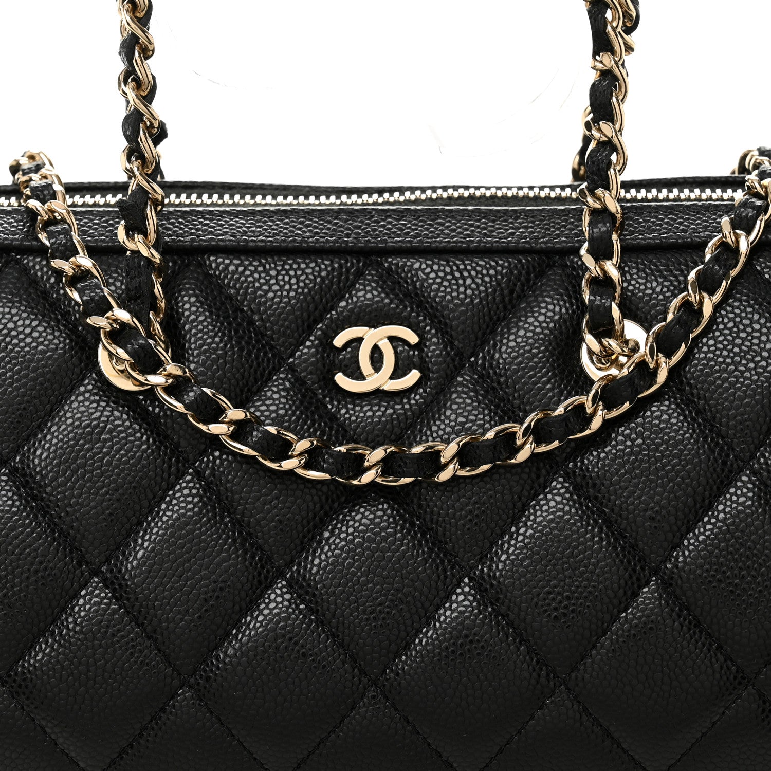 Chanel Caviar Quilted Barrel Clutch With Chain  Black 8 of 10