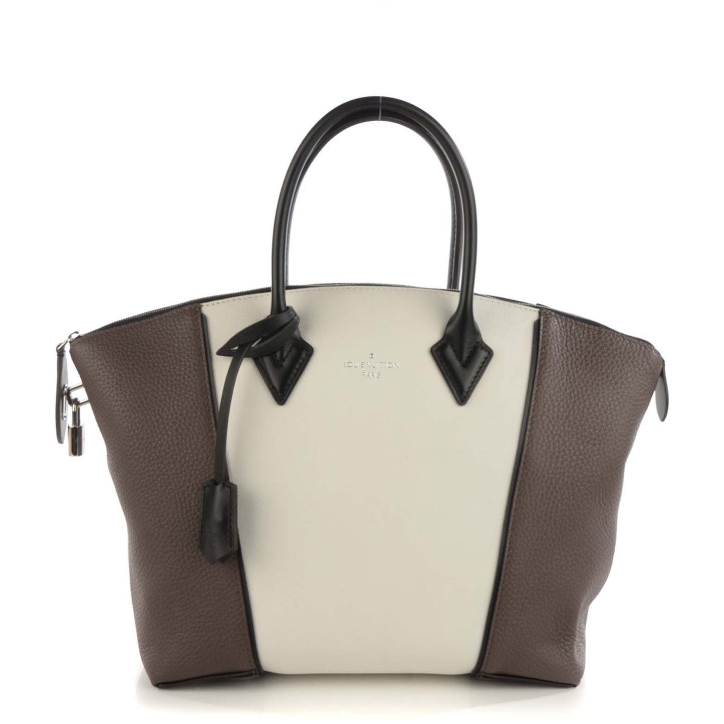 Taurillon Cuir Bi-Color Soft Lockit PM White