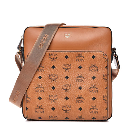 MCM Calfskin Visetos Ottomar Messenger Cognac 1 of 10