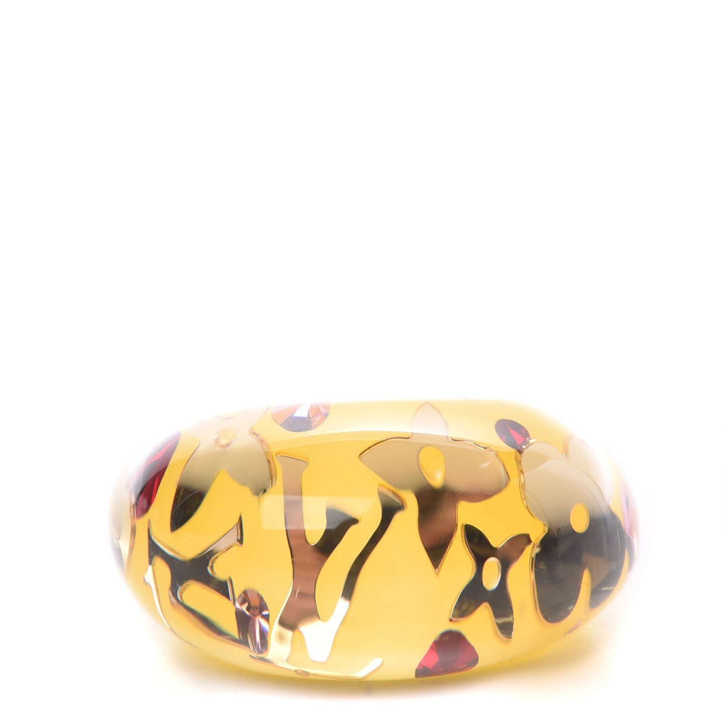 Resin Swarovski Crystal Inclusion Ring 7.5 Yellow