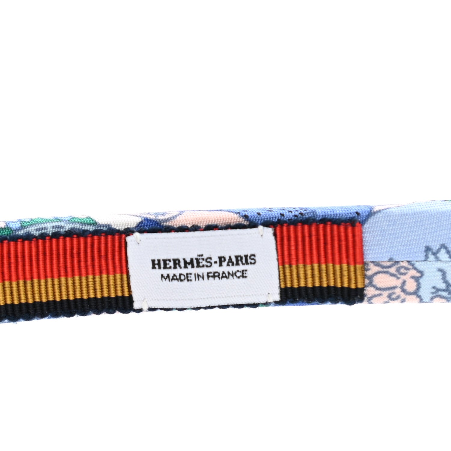 Hermes Silk Twill La Folle Parade Elsa Headband Bleu Jean 3 of 4