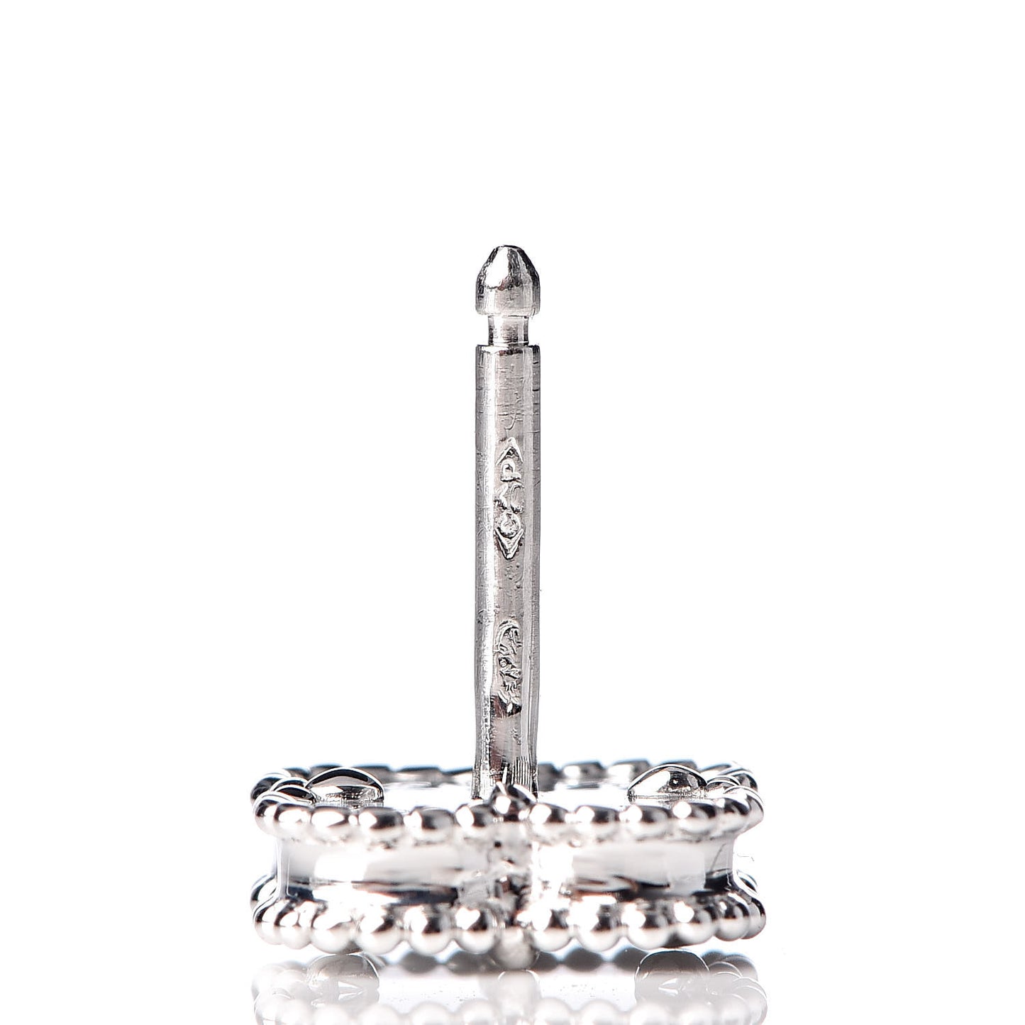 18K White Gold Mother of Pearl Sweet Alhambra Earrings