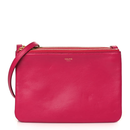 Celine Lambskin Small Trio Crossbody Bag Fuchsia 1 of 10