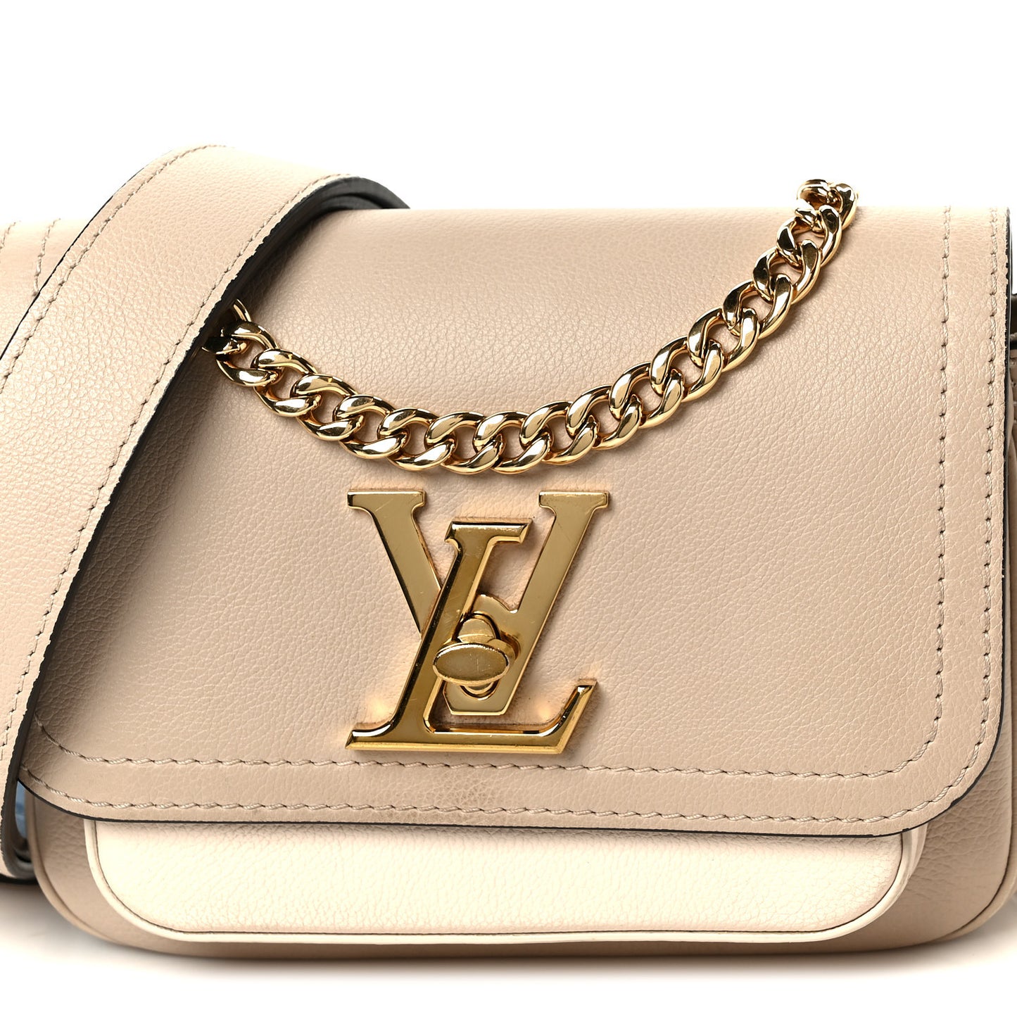 Grained Calfskin Lockme Tender Greige