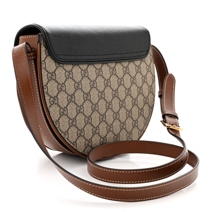 Gucci GG Supreme Monogram Calfskin Small Padlock Messenger Shoulder Bag Beige Black Cuir 3 of 10
