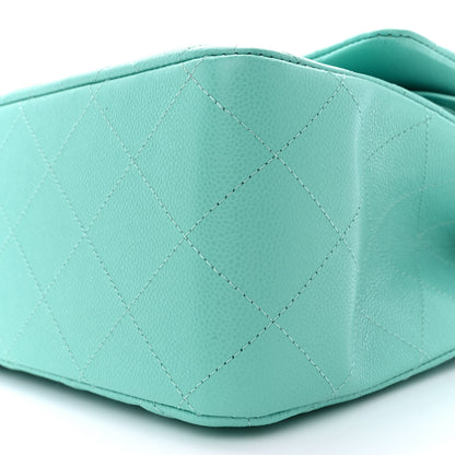 Chanel Caviar Quilted Jumbo Double Flap Turquoise 10 of 11