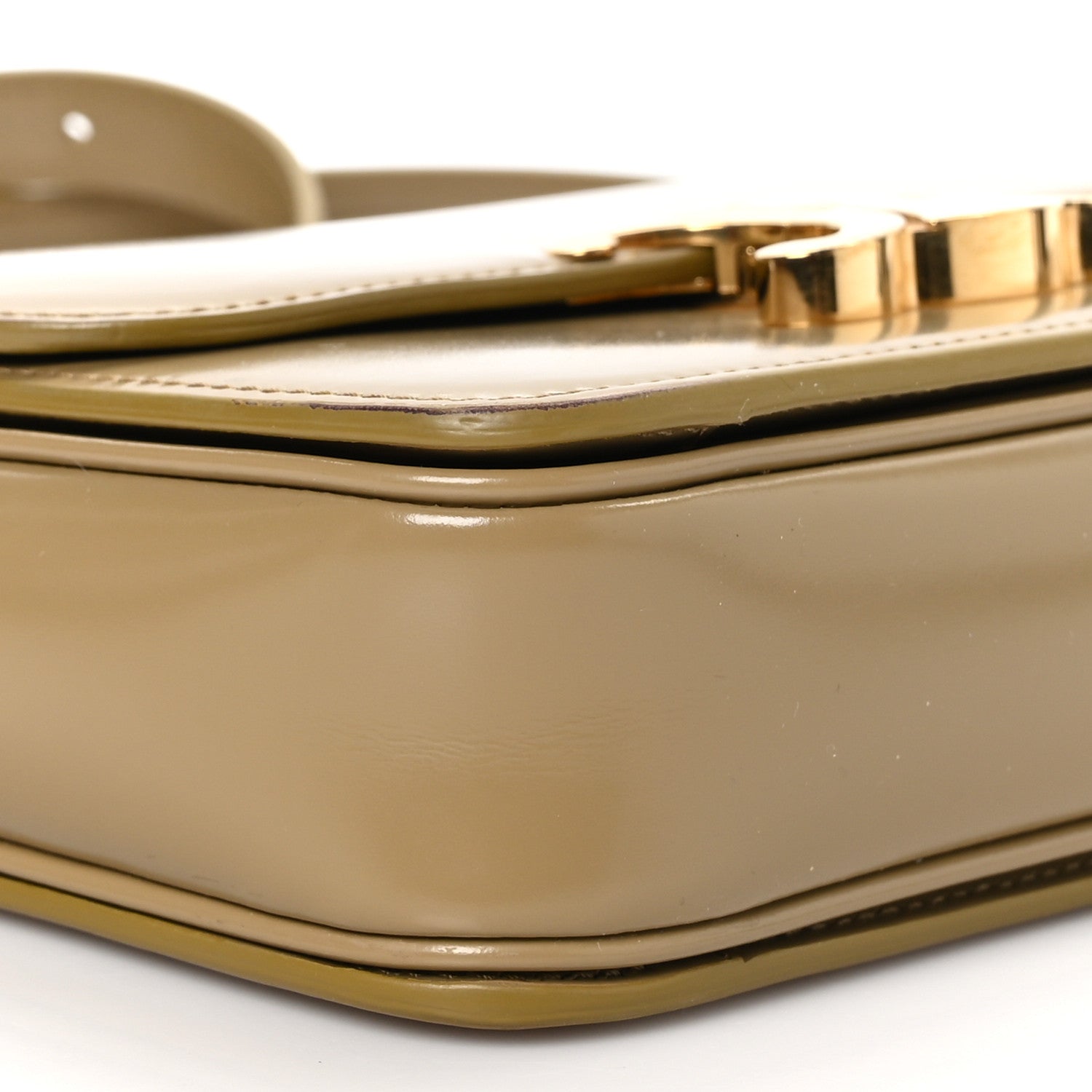 Celine Shiny Calfskin Teen Triomphe Olive 9 of 11