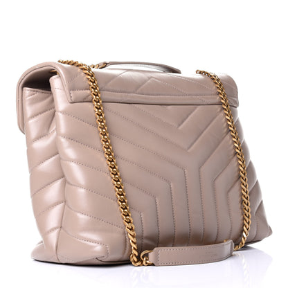 Saint Laurent Calfskin Y Quilted Monogram Medium Loulou Chain Satchel Dusty Grey 2 of 6