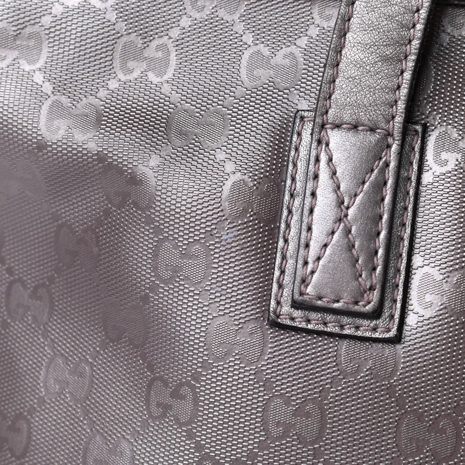 Gucci Imprime Monogram Medium Zippered Shopping Tote Pewter 5 of 7