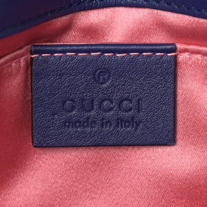 Gucci Velvet Matelasse Mini GG Marmont Shoulder Bag Cobalt Blue 6 of 9