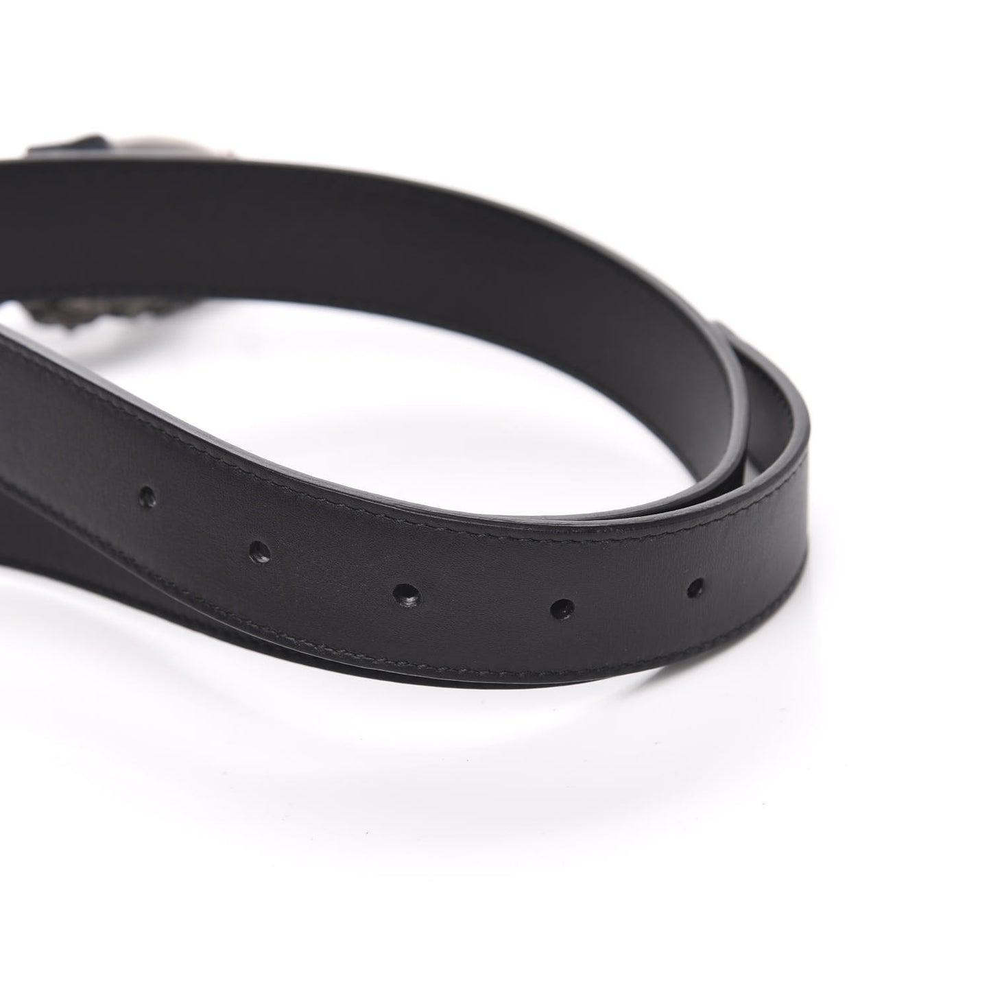 Moon Calfskin Crystal Dionysus 30mm Belt 80 32 Black Black Diamond