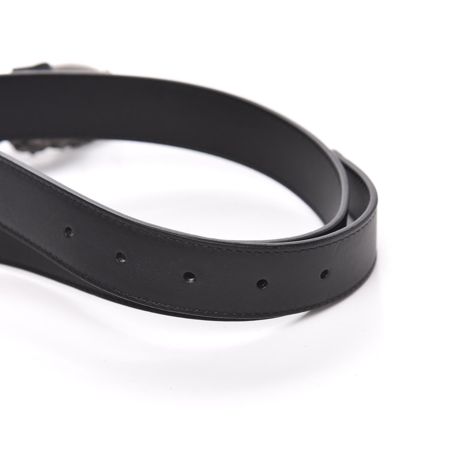 Gucci Moon Calfskin Crystal Dionysus 30mm Belt 80 32 Black Black Diamond 3 of 5