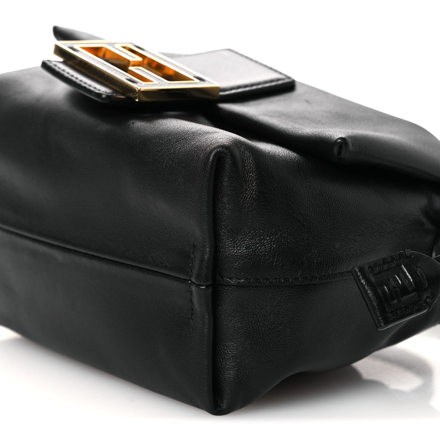 Shiny Nappa Small Mamma Baguette Black