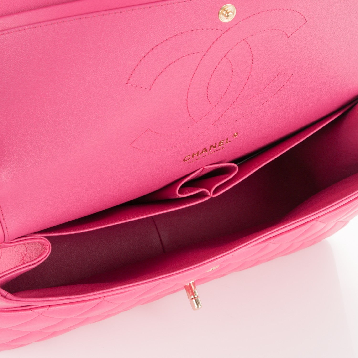 Chanel Lambskin Quilted Jumbo Double Flap Fuchsia 5 of 7