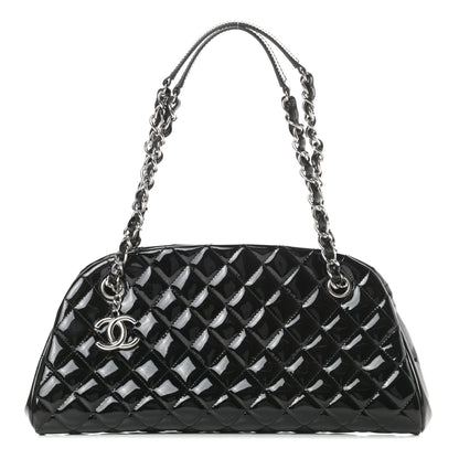 Chanel Patent Quilted Medium Just Mademoiselle Bowling Bag Black 1 of 10