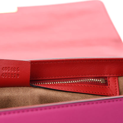 Gucci Moon Calfskin Bi-Color Medium Padlock Shoulder Bag New Rosette Hibiscus Red 9 of 10