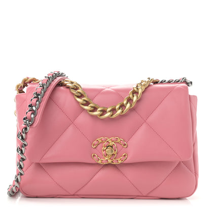 Chanel Lambskin Quilted Medium Chanel 19 Flap Pink 1 of 11