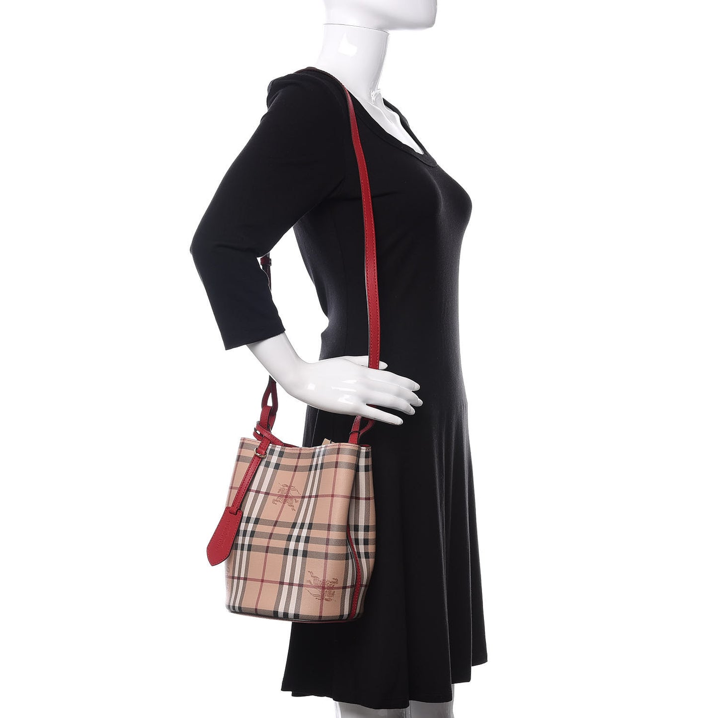 Haymarket Check Colours Small Lorne Bucket Crossbody Poppy Red
