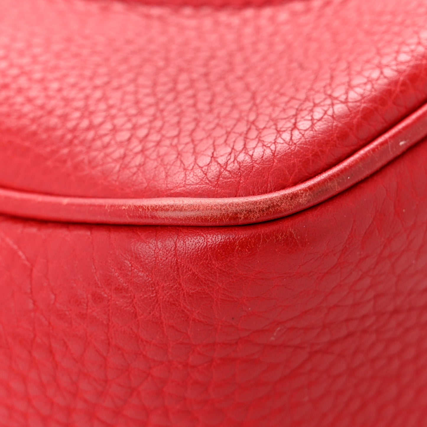 Pebbled Calfskin Small Soho Disco Bag Tabasco Red