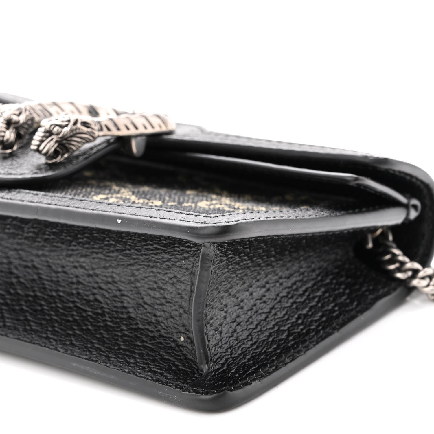 Gucci Jacquard Black Denim GG Monogram Super Mini Dionysus Shoulder Bag Black Ivory 9 of 9