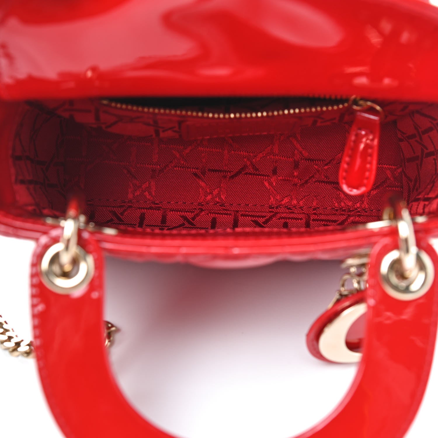 Christian Dior Patent Cannage Mini Lady Dior Red 5 of 8