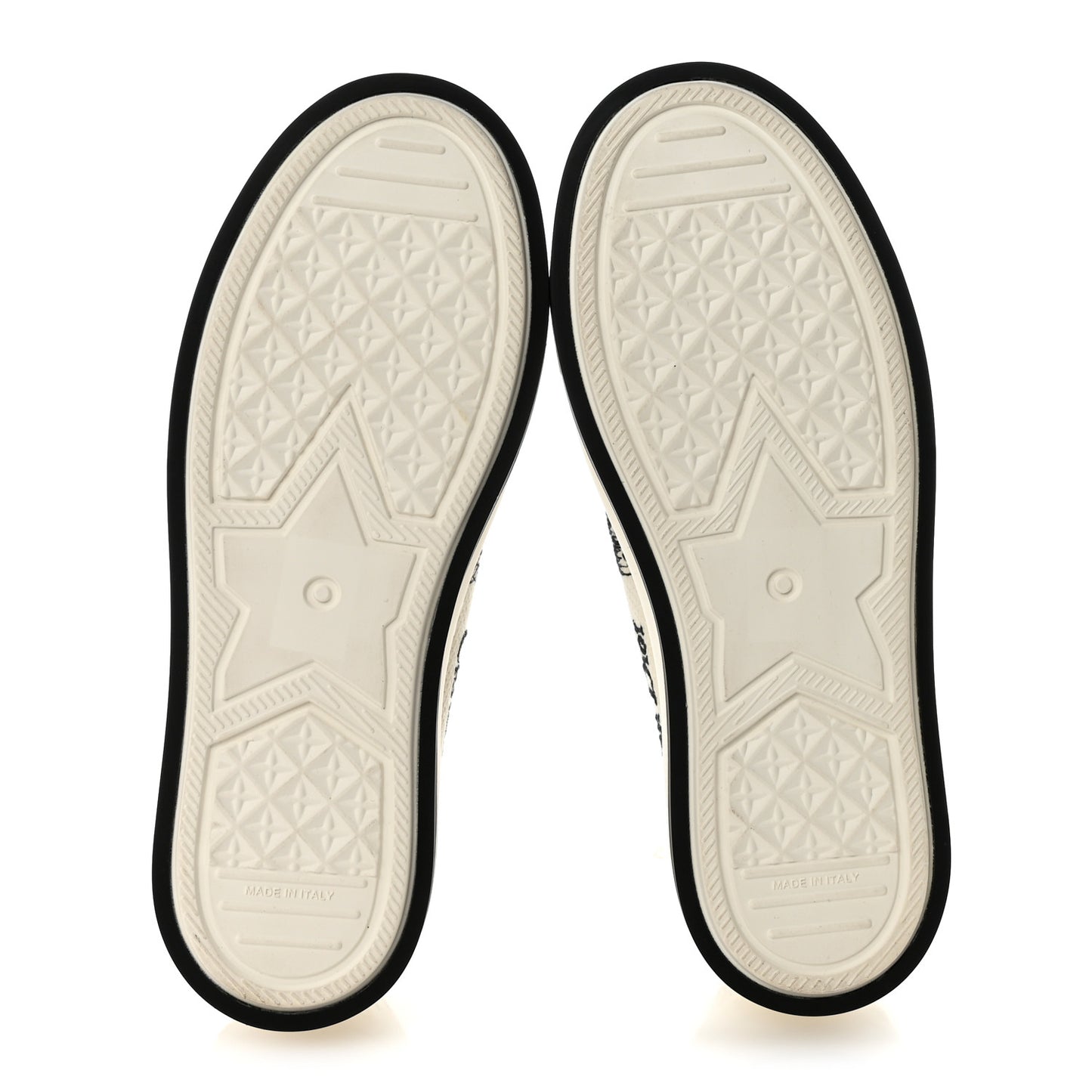 Canvas Embroidered Plan De Paris Womens Walk'N'Dior Platform Sneakers 36.5 White Black