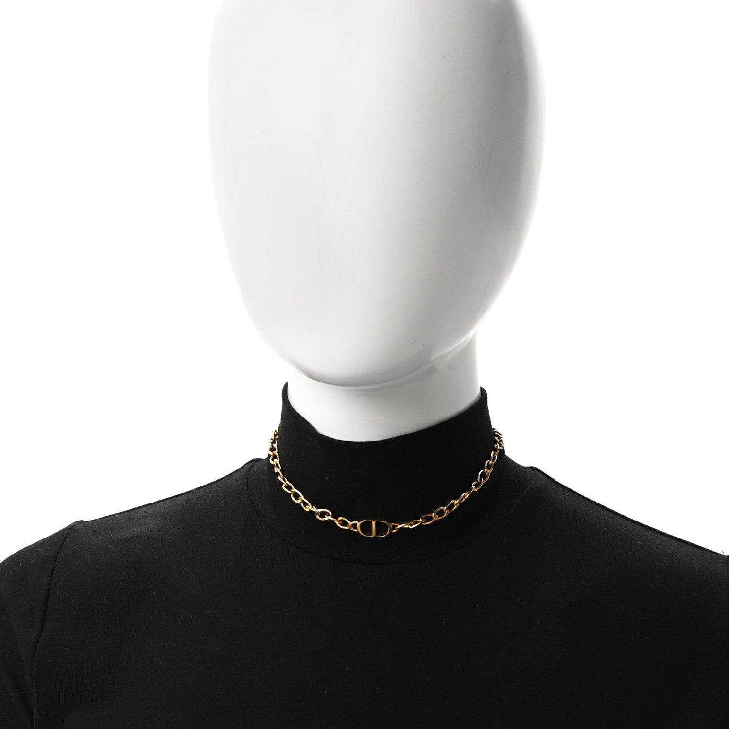 Christian Dior Metal Petit CD Choker Necklace Gold 2 of 4